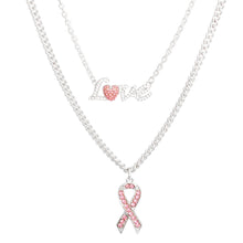 Load image into Gallery viewer, Silver Love Pink Ribbon Chain
