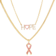 Load image into Gallery viewer, Gold Hope Pink Ribbon Chain
