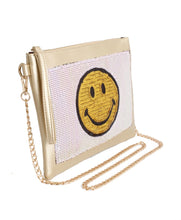 Load image into Gallery viewer, Gold Smile Sequin Clutch
