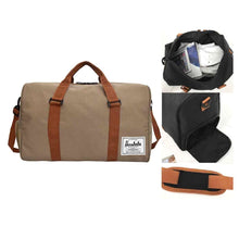 Load image into Gallery viewer, Light Brown Oxford Duffel Travel Bag
