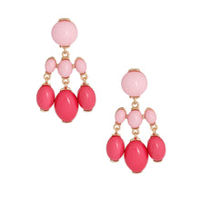 Load image into Gallery viewer, Pink Resin Bead Drop Earrings
