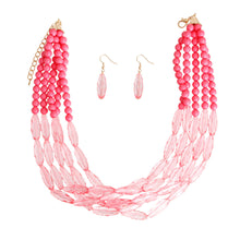 Load image into Gallery viewer, Pink Glass Bead 5 Strand Set
