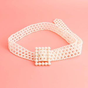 Cream Fancy Pearl Belt