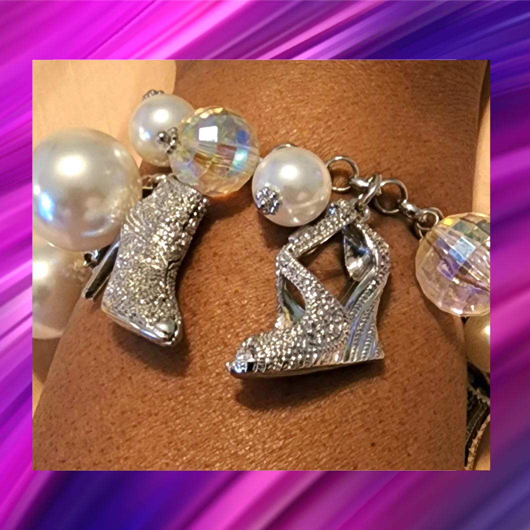Pearl Shoe Charm Bracelet - B1081