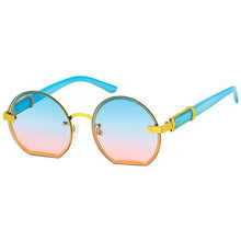 Load image into Gallery viewer, Blue Round Flat Sunglasses
