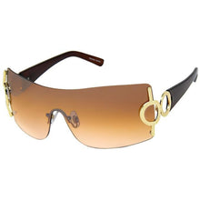 Load image into Gallery viewer, Brown Gold Circle Sunglasses
