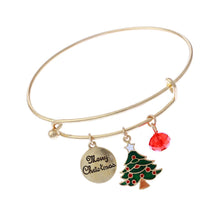 Load image into Gallery viewer, Xmas Tree Charm Wire Bangle
