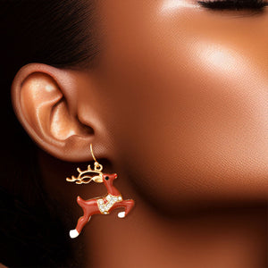 Spread Joy with Reindeer Fish Hook Earrings