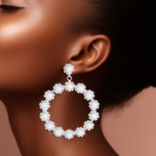 Load image into Gallery viewer, 45mm Pearl Silver Round Earrings
