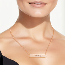 Load image into Gallery viewer, Rose Gold Ribbon HOPE Plate Necklace
