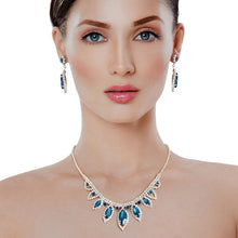 Load image into Gallery viewer, Blue Marquise Crystal Silver Set
