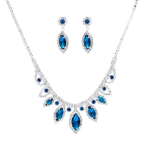 Load image into Gallery viewer, Blue Marquise Crystal Silver Set
