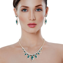 Load image into Gallery viewer, Green Marquise Crystal Silver Set
