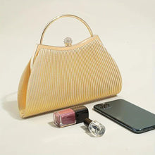 Load image into Gallery viewer, Clutch Gold Ruched Handbag for Women
