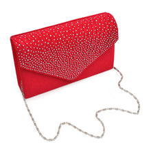 Load image into Gallery viewer, Clutch Red Ruched Rhinestone Bag for Women
