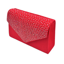 Load image into Gallery viewer, Clutch Red Ruched Rhinestone Bag for Women
