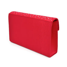 Load image into Gallery viewer, Clutch Red Ruched Rhinestone Bag for Women
