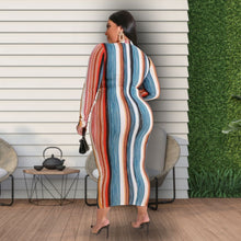 Load image into Gallery viewer, Striped 4XL Knot Bodycon Dress
