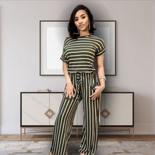 Load image into Gallery viewer, Olive Stripe 3XL Jumpsuit
