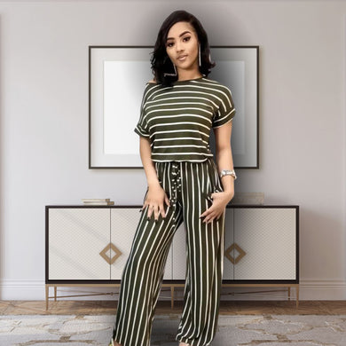 Olive Stripe 3XL Jumpsuit