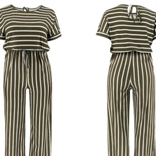 Load image into Gallery viewer, Olive Stripe 3XL Jumpsuit
