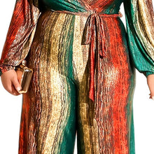 Load image into Gallery viewer, Striped 4XL Belted Jumpsuit
