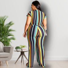 Load image into Gallery viewer, Blue Stripe 4XL Top Pants Set

