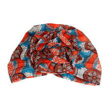 Load image into Gallery viewer, Orange Tribal Flower Knot Turban
