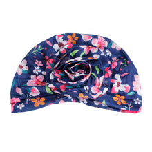 Load image into Gallery viewer, Navy Floral Flower Knot Turban
