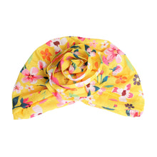 Load image into Gallery viewer, Yellow Floral Flower Knot Turban
