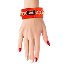 Load image into Gallery viewer, Bee-luxe Cuff: Red Bespoke Chain

