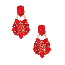 Load image into Gallery viewer, Red Marquise Dangle Earrings
