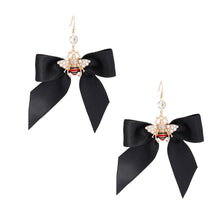 Load image into Gallery viewer, Black Bow Bee Earrings
