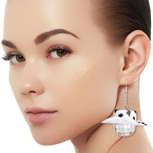 Load image into Gallery viewer, Black Cowgirl Disco Ball Earrings
