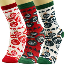 Load image into Gallery viewer, Xmas Ornament Crew Socks 3 Pcs

