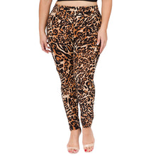 Load image into Gallery viewer, Plus Size Leopard Leggings-Waist 33-39&quot;
