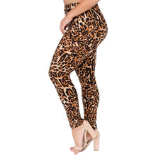 Load image into Gallery viewer, Plus Size Leopard Leggings-Waist 33-39&quot;
